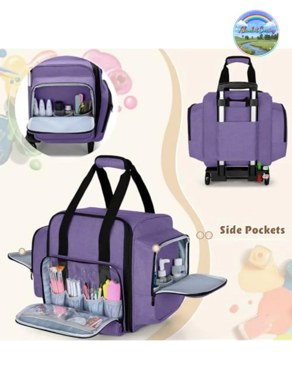 Rolling Nail Polish Organizer Case Holds 144 Bottles with Wheels Trolley Makeup